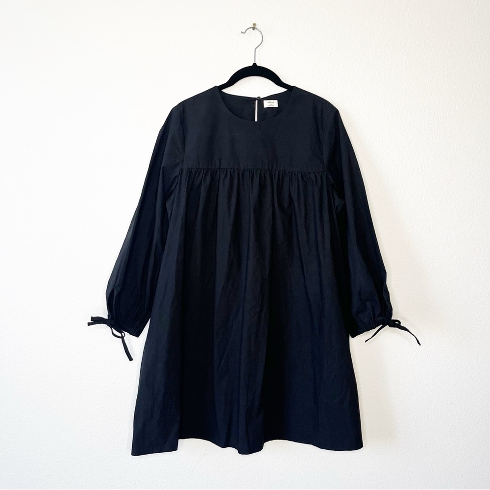 Aritzia Wilfred Lessine Dress Long Sleeve Babydoll Black Mini Dress Medium Boho